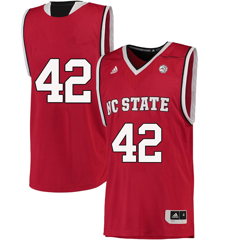 Men #42 Tucker Thompson NC State Wolfpack College Basketball Jerseys-Red - Click Image to Close